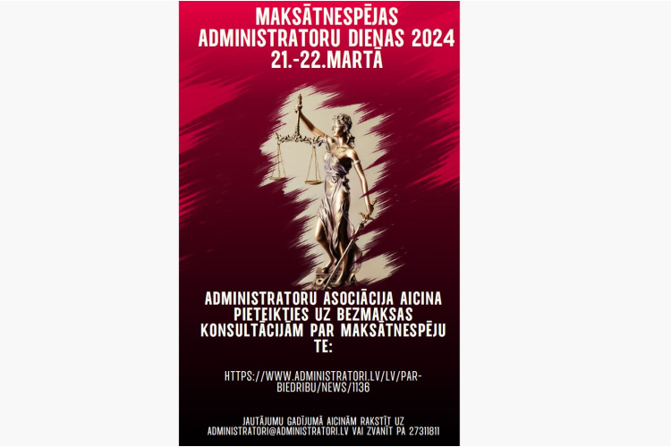 Bezmaksas konsultācijas “Maksātnespējas procesa administratoru dienas 2024” ietvaros