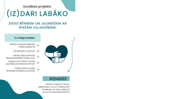 Veicinās sabiedrības izpratni ar mērķi mazināt sociālās atstumtības risku bērniem un jauniešiem ar garīga rakstura...