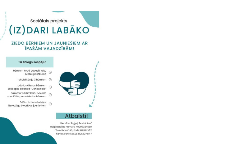 Veicinās sabiedrības izpratni ar mērķi mazināt sociālās atstumtības risku bērniem un jauniešiem ar garīga rakstura...