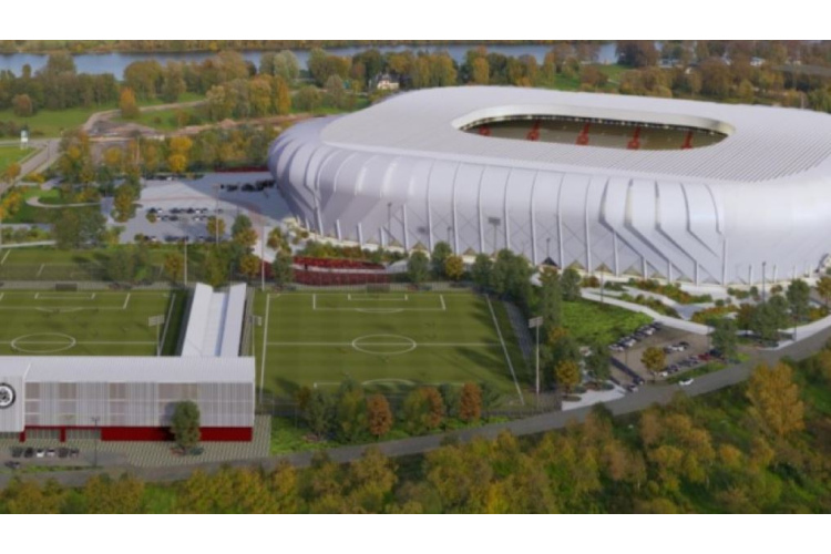 Rīgas dome atbalsta zemesgabala nodošanu LFF nacionālā futbola stadiona būvniecības ieceres izstrādei Lucavsalā