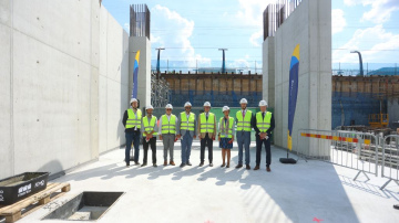 Foto: ielikts pamatakmens Rail Baltica Ülemiste pasažieru terminālim