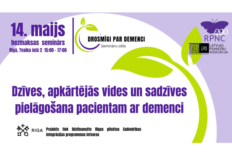 14. maijā otrais bezmaksas seminārs par demenci. Aicinām interesentus pieteikties!