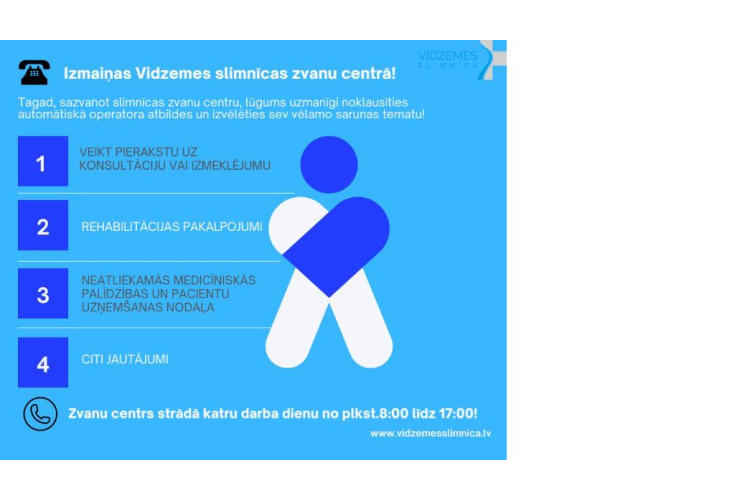 Vidzemes slimnīca veic mūsdienīgus uzlabojumus klientu zvanu centrā