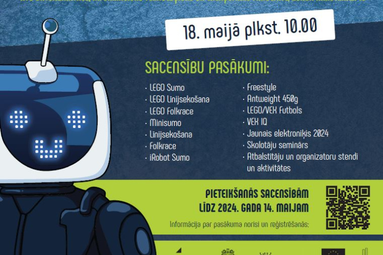 Skolēni sacensībās demonstrēs zināšanas robotikā un elektronikā