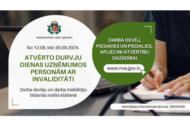 NVA aicina darba devējus pieteikties dalībai ikgadējā pasākumā “Atvērto durvju dienas uzņēmumos personām ar invaliditāti