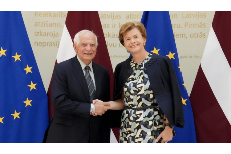 Ārlietu ministre B. Braže ar ES augsto pārstāvi ārlietās Ž. Borelu uzsver turpinošo atbalstu Ukrainai...