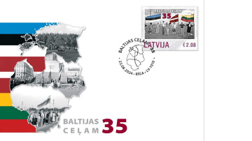 Latvijas Pasts velta īpašu aploksni Baltijas ceļa 35. gadadienai