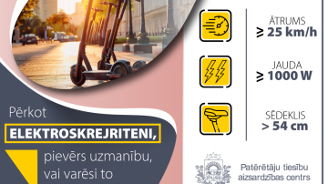 PTAC: kas jāņem vērā, lai elektroskrejriteni un elektrisko velosipēdu varētu reģistrēt CSDD