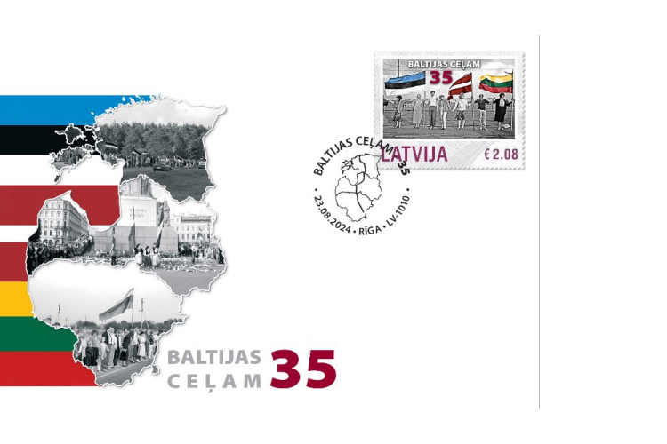 Latvijas Pasts velta īpašu aploksni Baltijas ceļa 35. gadadienai