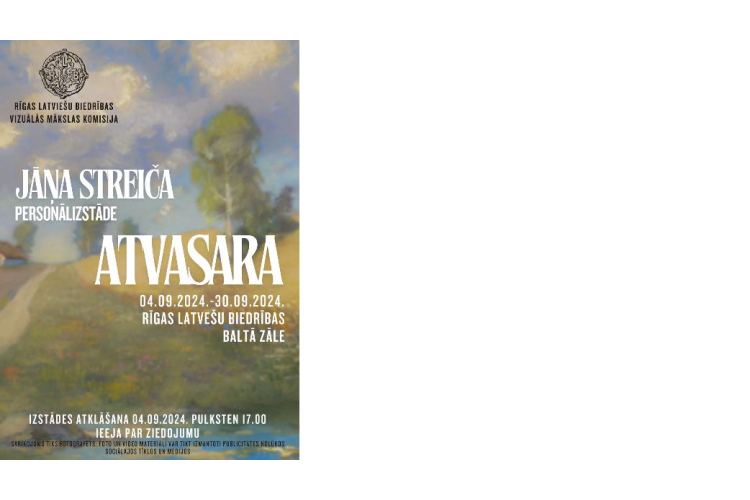 JĀŅA STREIČA PERSONĀLIZSTĀDE “ATVASARA” 04.09.2024.-29.09.2024.