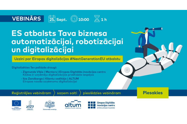 ALTUM apstiprinājis atbalstu uzņēmumu digitalizācijas projektiem 31 miljona eiro apjomā