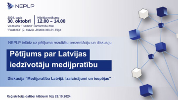 NEPLP aicina uz pētījuma “Par Latvijas iedzīvotāju medijpratību” prezentāciju un diskusiju
