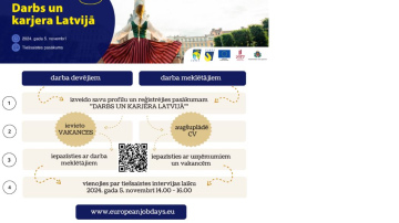 Lieliska iespēja darba devējiem un darba meklētājiem - NVA un EURES darba diena “Darbs un karjera Latvijā”. ...