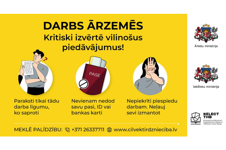 Ārlietu ministrija Daugavpilī informēs jauniešus, sociālo dienestu darbiniekus un citus interesentus par cilvēku tirdzni