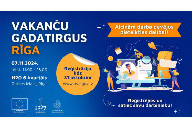Aicinām darba devējus, kuri meklē darbiniekus, pieteikties dalībai NVA Vakanču gadatirgū Rīgā