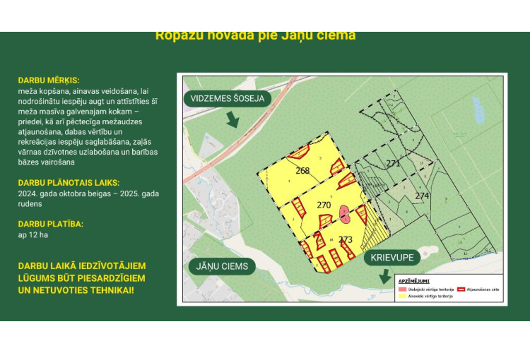 RĪGAS MEŽI uzsāk mežizstrādi Juglas mežniecībā, Ropažu novadā pie Jāņu ciema