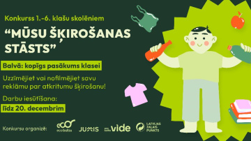 Skolēni aicināti piedalīties vides konkursā un laimēt balvu līdz pat 700 eiro vērtībā