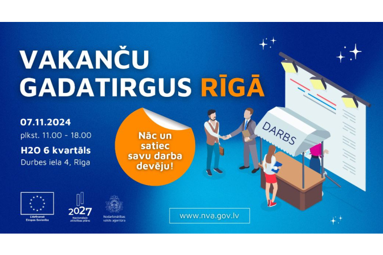 NVA Vakanču gadatirgū Rīgā  53 darba devēji piedāvās vairāk nekā 1,6 tūkstošus brīvo darbavietu