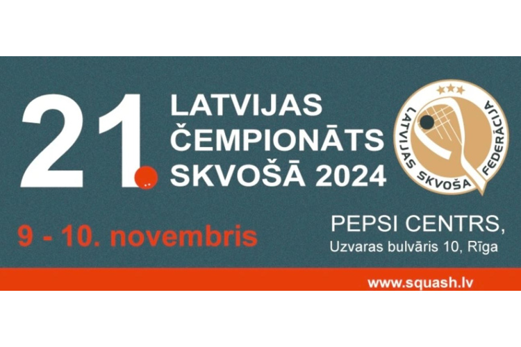 9. un 10.novembrī Rīgā tiks noskaidroti 2024.gada Latvijas čempioni skvošā