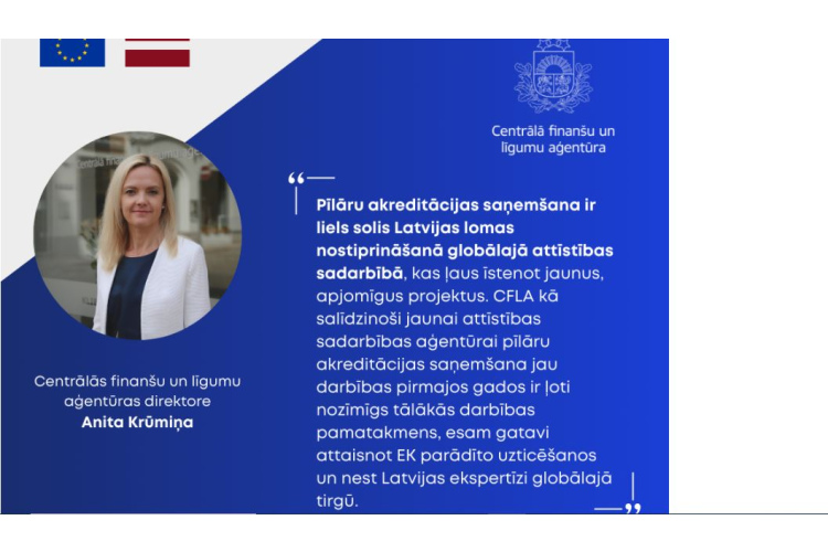CFLA iegūst Eiropas Komisijas akreditāciju attīstības sadarbības jomā