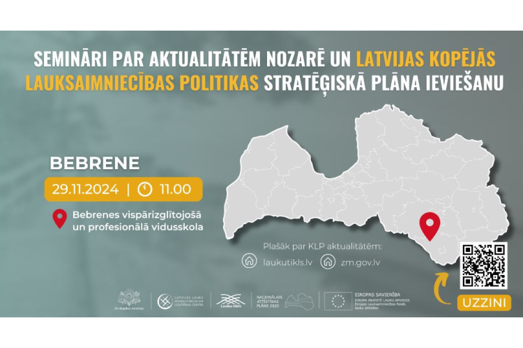 Piektdien Bebrenē notiks lauksaimnieku un Zemkopības ministrijas ekspertu reģionālais seminārs
