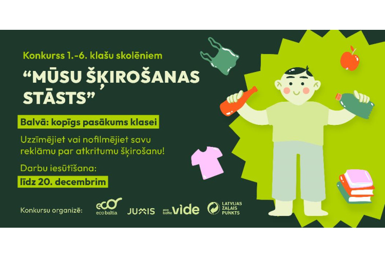 Skolēni aicināti piedalīties vides konkursā un laimēt balvu līdz pat 700 eiro vērtībā