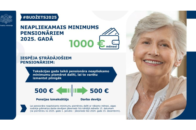 Strādājošajiem pensionāriem tiks ieviesta iespēja dalīt neapliekamo minimumu