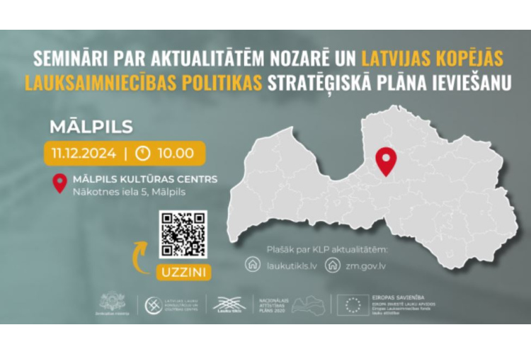 Trešdien Mālpilī notiks noslēdzošais lauksaimnieku un Zemkopības ministrijas ekspertu reģionālais seminārs
