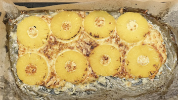 Cepeškrāsnī cepta vista ar ananāsiem – 15 minūtes aktīvas gatavošanas