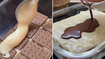 Mājas kūka ar plombīra krēmu un šokolādi: pagatavošana bez cepeškrāsns