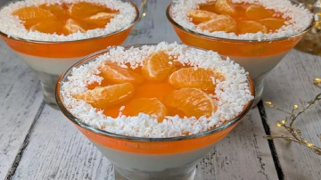 Mandarīnu deserts glāzēs: vienkārša recepte bez cepšanas