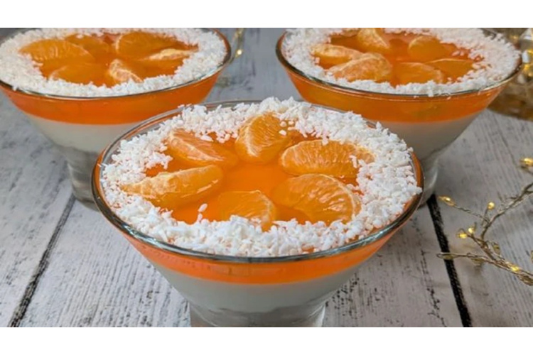 Mandarīnu deserts glāzēs: vienkārša recepte bez cepšanas